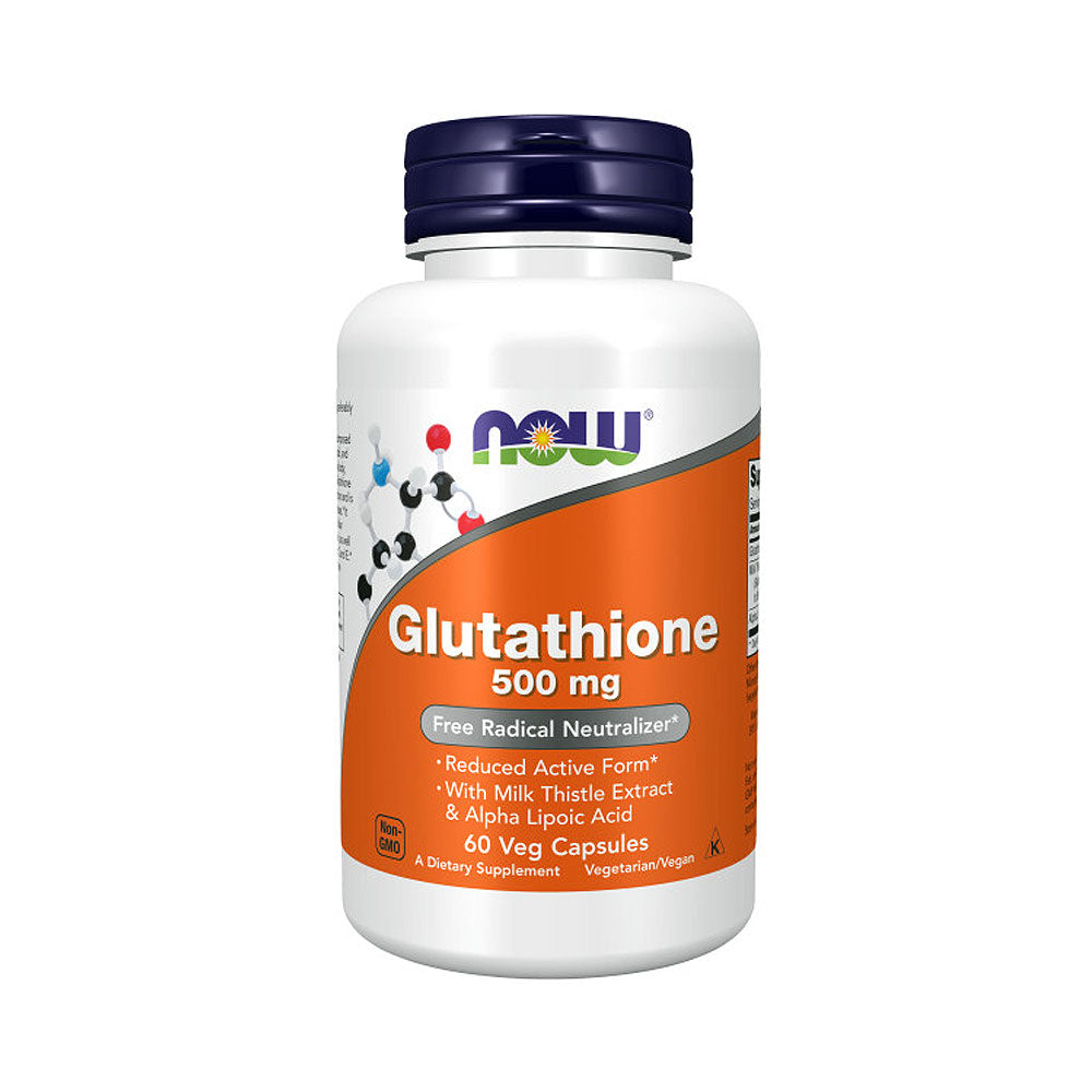 NOW Supplements, Glutathione 500 mg, With Milk Thistle Extract & Alpha Lipoic Acid, Free Radical Neutralizer*, 60 Veg Capsules - Bloom Concept