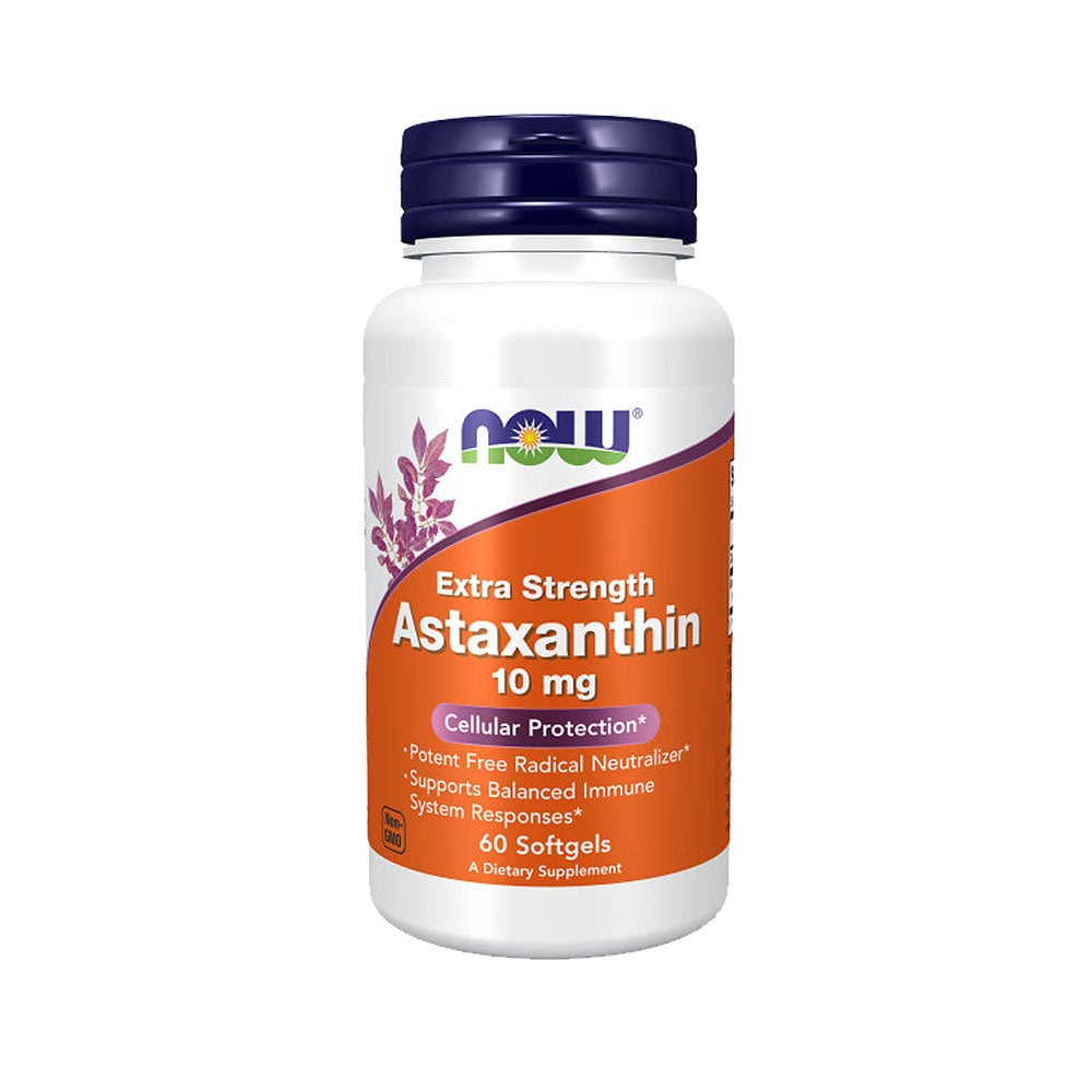 NOW Foods Supplements, Astaxanthin 10mg, Extra Strength, 60 Softgels - Bloom Concept