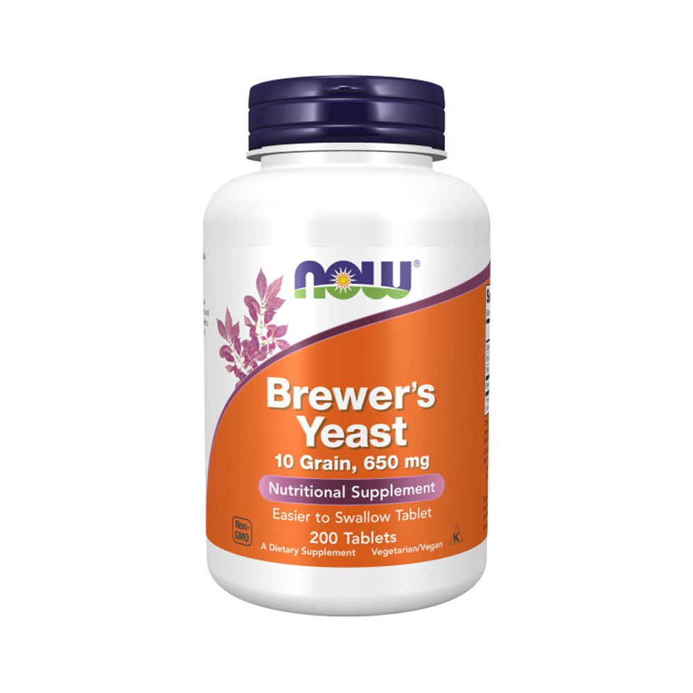 NOW Foods, Brewer's Yeast 650 mg with naturally occurring B-Vitamins, 200 Tablets - Bloom Concept