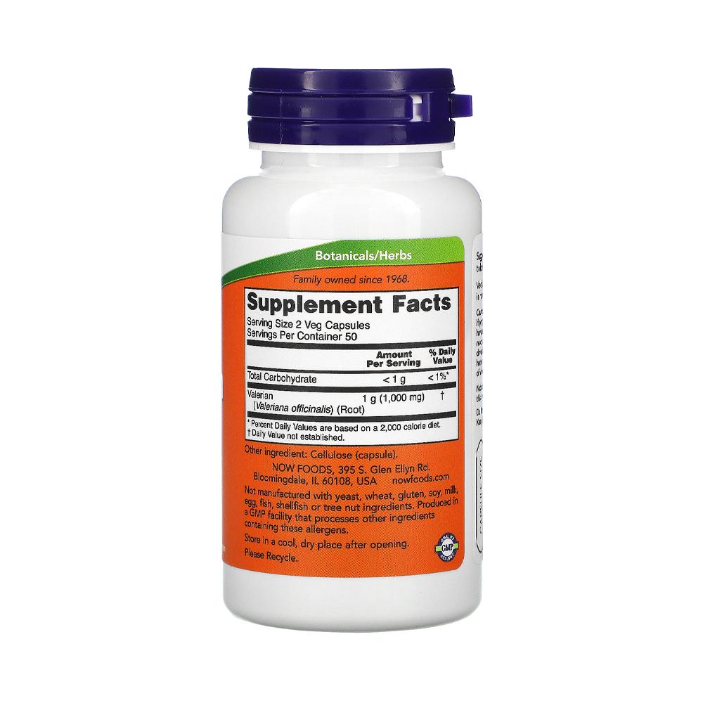 NOW FOODS Supplements, Valerian Root (Valeriana officinalis) 500 mg, Herbal Supplement, 100 Veg Capsules - Bloom Concept