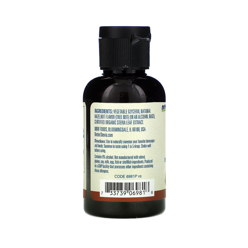 NOW Foods, Better Stevia Liquid, Hazelnut, Zero-Calorie Liquid Sweetener, Low Glycemic Impact, Certified Non-GMO, 2-Ounce (59 ml) - Bloom Concept