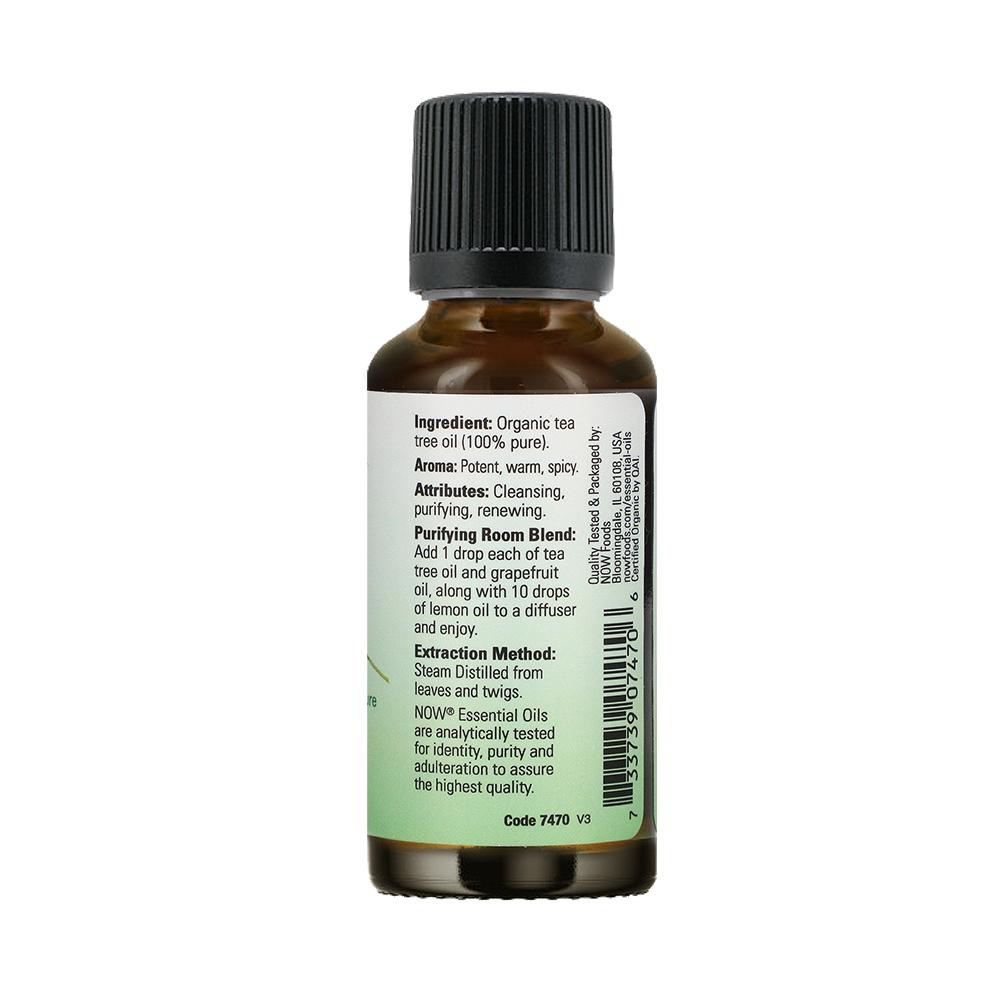 NOW Foods Organic Tea Tree Oil, Cleansing Aromatherapy Scent, Steam Distilled, 100% Pure, (30ml) - Bloom Concept