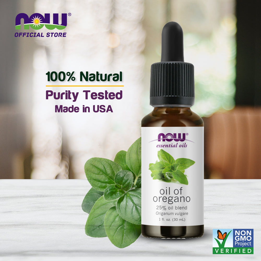 NOW Foods Oil of Oregano, 25% Blend of Pure Oregano Oil in Pure Olive Oil, Comforting Aromatherapy Scent, 1-Ounce (30ml) - Bloom Concept