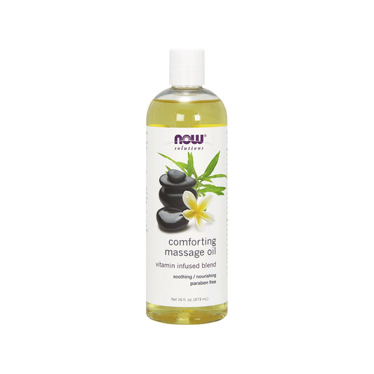 NOW Solutions, Comforting Massage Oil, Vitamin Infused Blend, Soothing and Nourishing, 16-Ounce (473 ml) - Bloom Concept