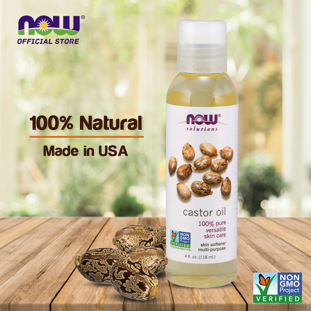 NOW Foods Castor Oil, 100% Pure Versatile Skin Care, Multi-Purpose Skin Softener, (118ml) - Bloom Concept