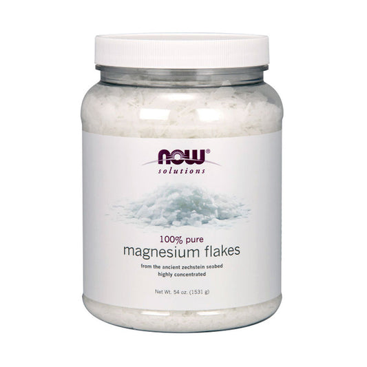 NOW Solutions, Magnesium Flakes, 100% Pure, from the Ancient Zechstein Seabed, Highly Concentrated, 54-Ounce (1531g) - Bloom Concept