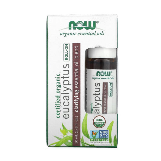 (30% OFF) NOW Eucalyptus Roll-On, Certified Organic, Clarifying Blend, Steam Distilled, Topical Aromatherapy, 10-mL--Best by 02/24 - Bloom Concept