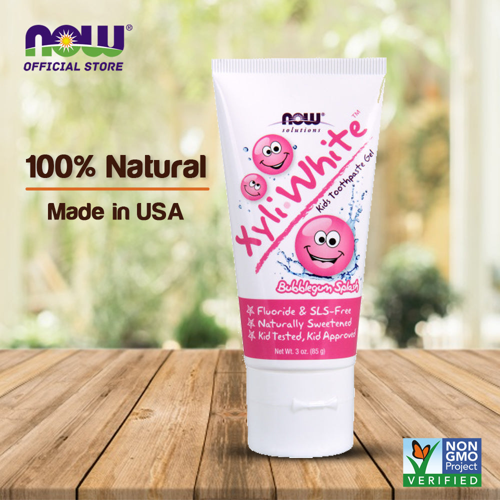 NOW Solutions, Xyliwhite™ Toothpaste Gel for Kids, Bubblegum Splash Flavor, Kid Approved! 3-Ounce, packaging may vary - Bloom Concept