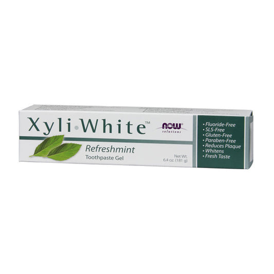 NOW Solutions, Xyliwhite Toothpaste Gel, Refreshmint, Cleanses and Whitens, Fresh Taste, 6.4-Ounce (181 g) - Bloom Concept