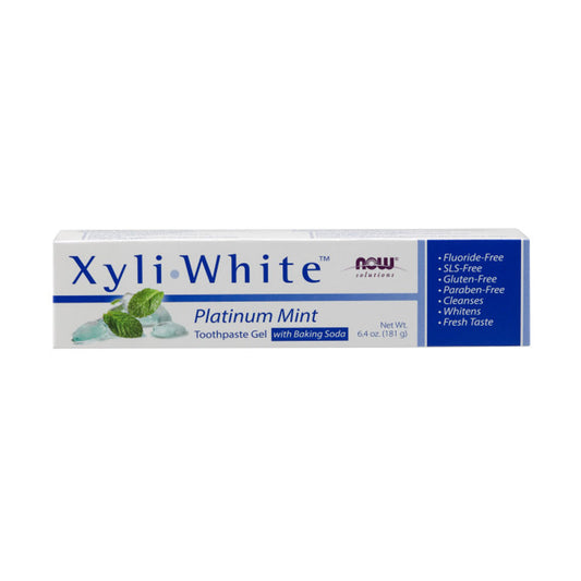 NOW Foods XyliWhite Platinum Mint Toothpaste Gel, 6.4 oz (181g) - Bloom Concept