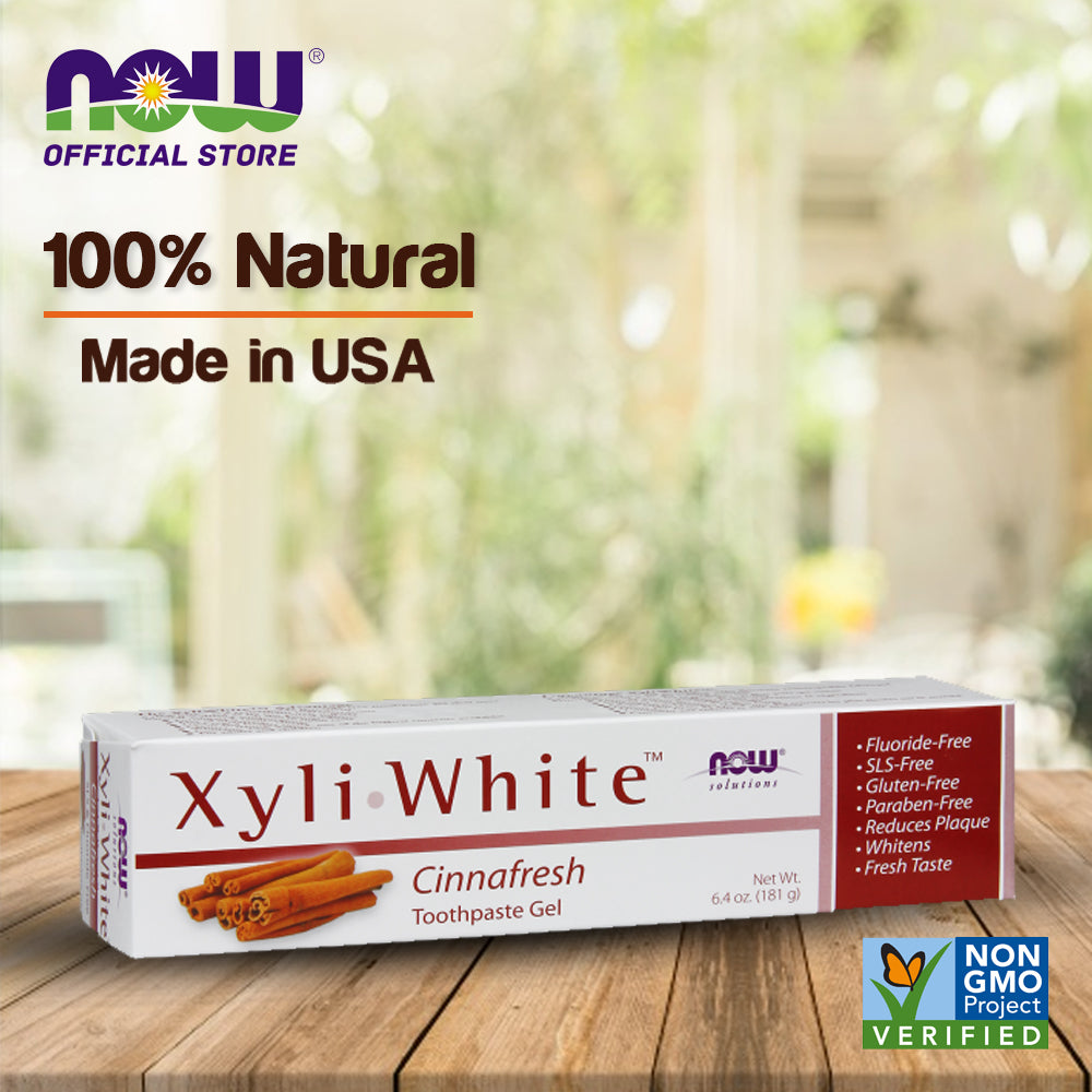 NOW Foods XyliWhite Cinnafresh Toothpaste Gel, 6.4 oz (181g) - Bloom Concept