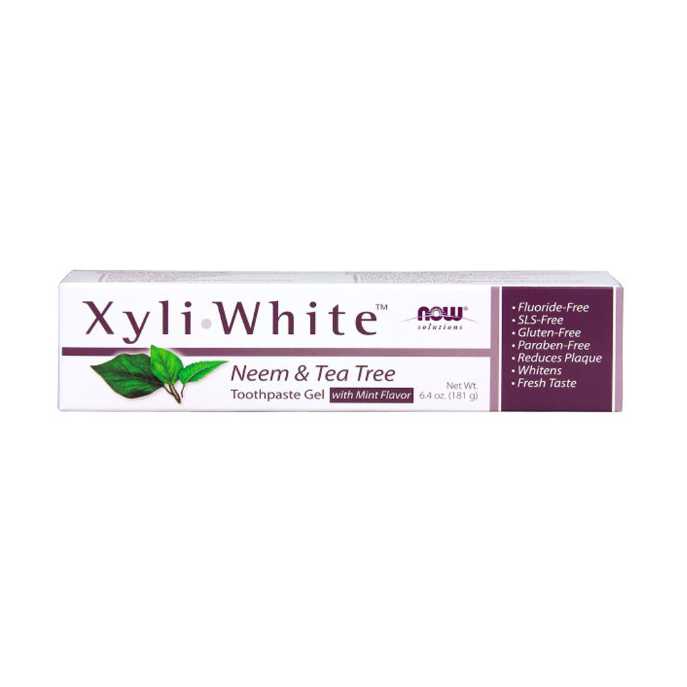 NOW Solutions, Xyliwhite Toothpaste Gel, Neem and Tea Tree, Cleanses and Whitens, Clean and Fresh Taste, 6.4-Ounce (181 g) - Bloom Concept