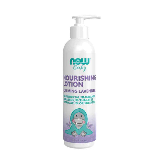 NOW Baby, Nourishing Lotion, Calming Lavender, Paraben Free, 8 Fluid Ounces (237ml) - Bloom Concept