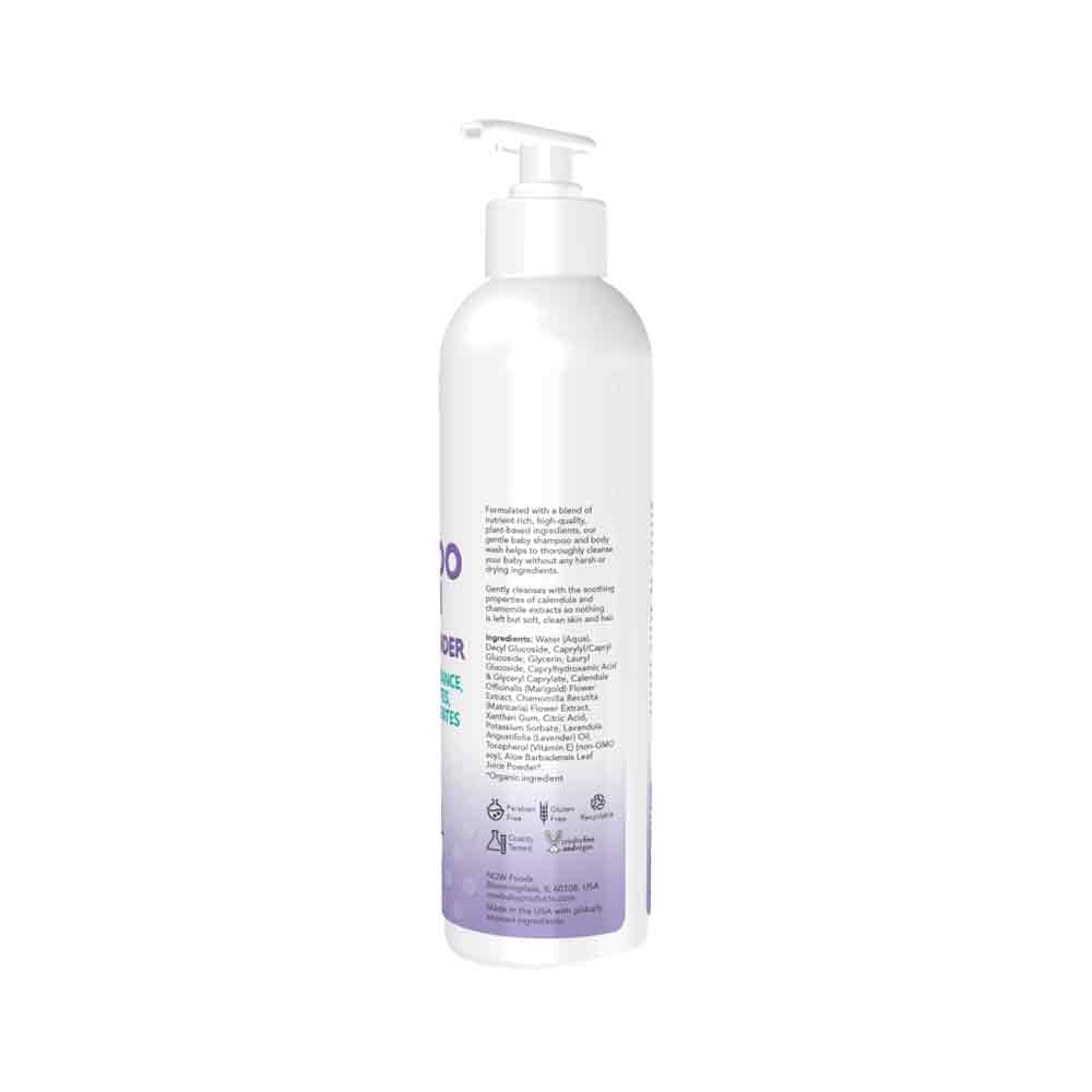 NOW Baby, Gentle Shampoo and Wash, Calming Lavender, Paraben Free, 8 Fluid Ounces (237ml) - Bloom Concept