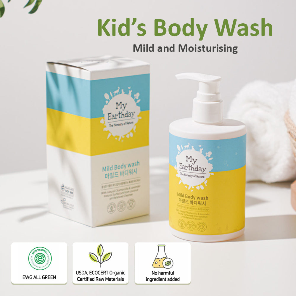 MyEarthday Mild Body Wash formulated for Baby & Kids, Hypoallergenic, Soothing & Moisturizing 300ml - Bloom Concept