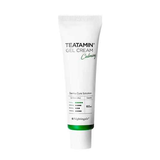 Nightingale Teatamin Calming Gel Cream (Tea Tree + Vitamin) for Sensitive Skin - Non-Comedogenic Soothing Moisturizer for Daily Face Use - 60ml/2.02 fl. oz - Korean Skincare Cosmetics - Bloom Concept