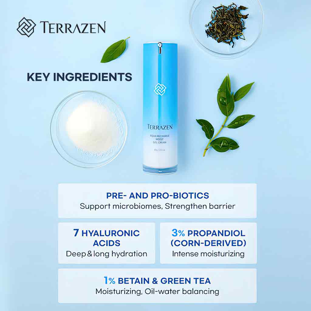 TERRAZEN Aqua Recharge Moist Gel Cream, Balancing Aqua Gel Cream 15ml/60g - Bloom Concept