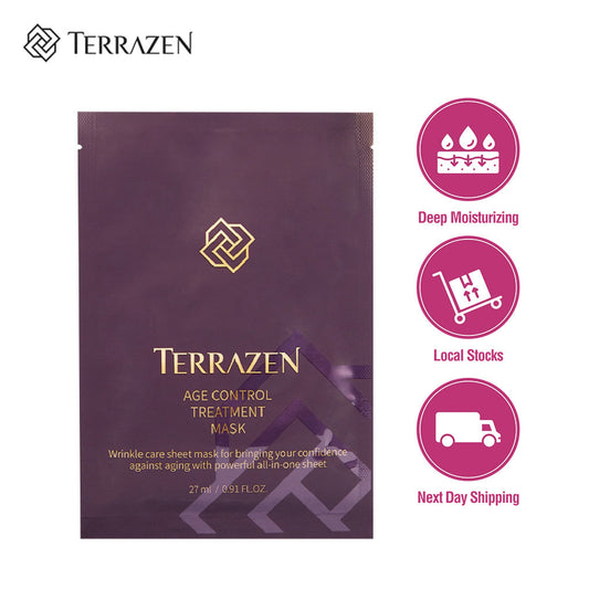 TERRAZEN Age Control Treatment Sheet Mask - 10 Pack, Anti-Aging, Firming, Lifting, Deep Moisturizing - Bloom Concept