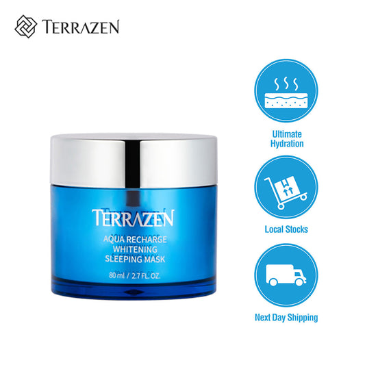 TERRAZEN Aqua Recharge Whitening Sleeping Mask: Overnight Rejuvenation for Brighter, More Hydrated Skin (80ml) - Bloom Concept