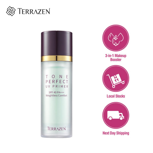 TERRAZEN Tone Perfect UV Primer: 3-in-1 Makeup Booster + Tone Corrector + UV Block with SPF40 PA+++ (30ml) - Bloom Concept