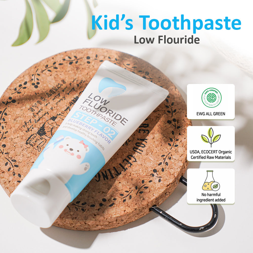 MyEarthday Alpha Care Plus Toothpaste STEP 2 (Low fluorine) formulated for Baby & Kids, Blueberry Flavour 3.2ml - Bloom Concept