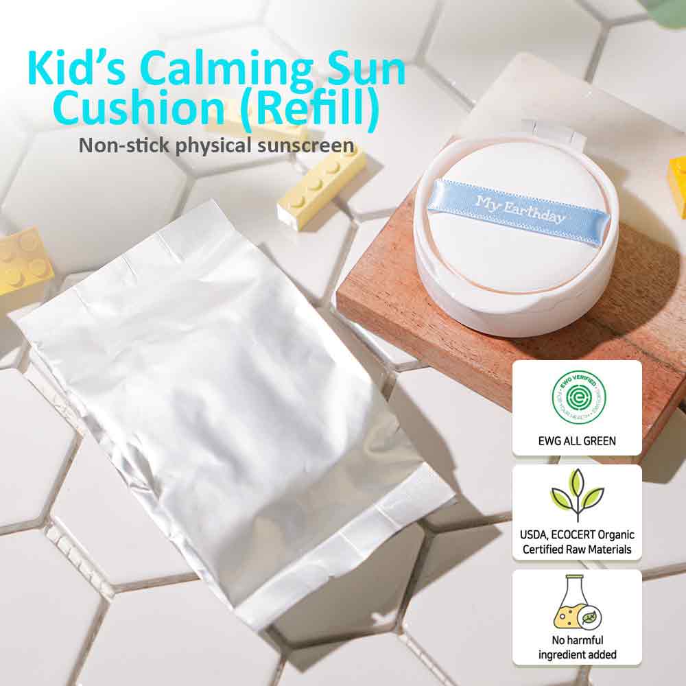 MyEarthday Pure Calming Sun Cushion Refill formulated for Baby & Kids 15g - Bloom Concept