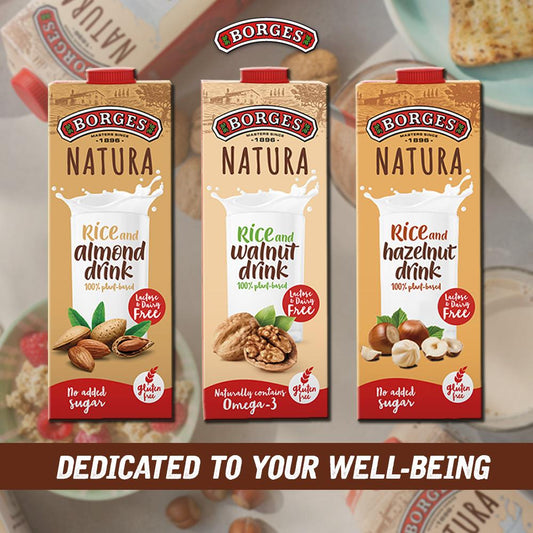 [Borges] Natura Nut Drink 1L, Dairy-Free, No added Sugar, 100% Plant-based, Great Tasting Beverage - Bloom Concept