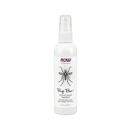 Now Foods, Bug Ban Spray, Natural Insect Repellant, Quick Dry, Citrus Scent, Non-Sticky Formula, 4 fl oz (118 ml) - Bloom Concept