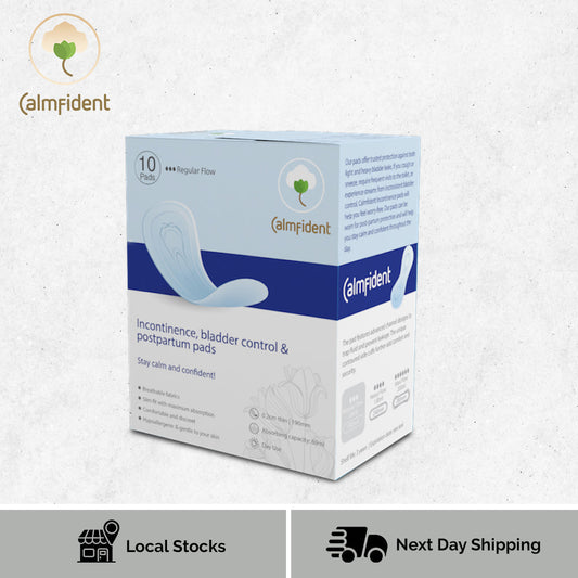 Calmfident Day Use [Regular Flow] *Incontinence, Bladder Control, Postpartum* Sanitary Napkin Pads 190mm (10pcs) - Bloom Concept