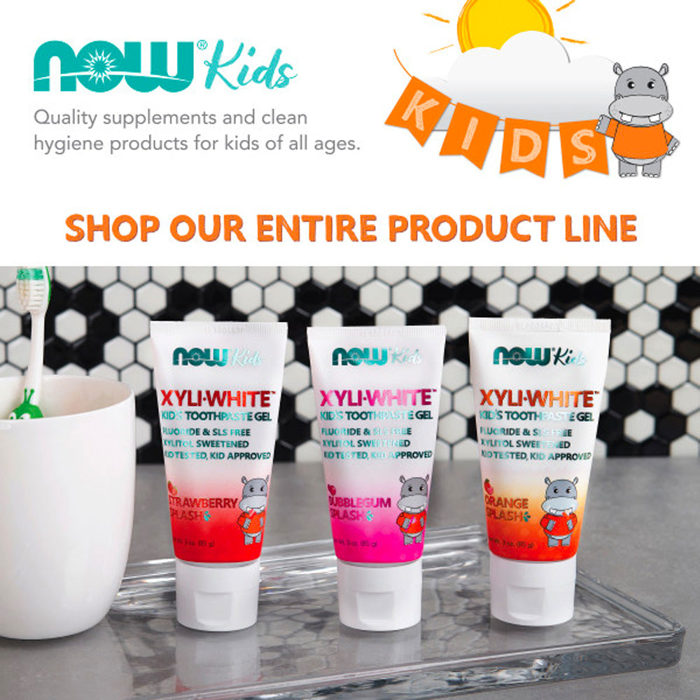 NOW Solutions, XyliwhiteToothpaste Gel for Kids, Orange Splash Flavor, Kid Approved! 3-Ounce, packaging may vary (85 g) - Bloom Concept