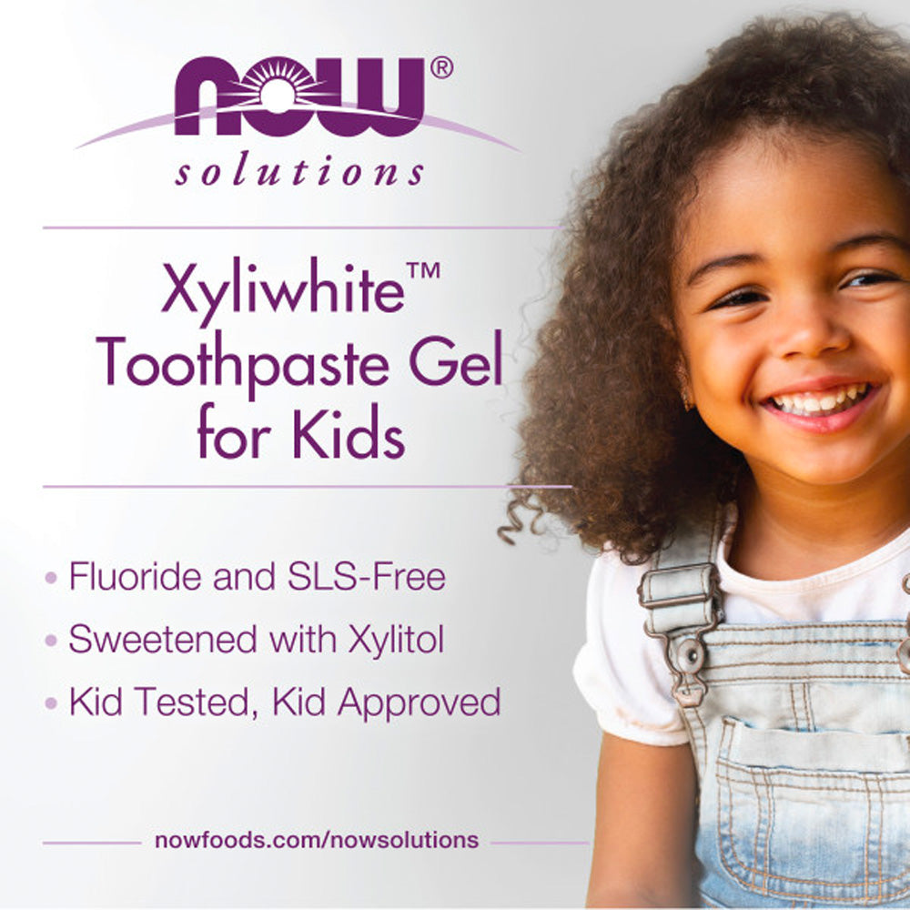 NOW Solutions, XyliwhiteToothpaste Gel for Kids, Orange Splash Flavor, Kid Approved! 3-Ounce, packaging may vary (85 g) - Bloom Concept