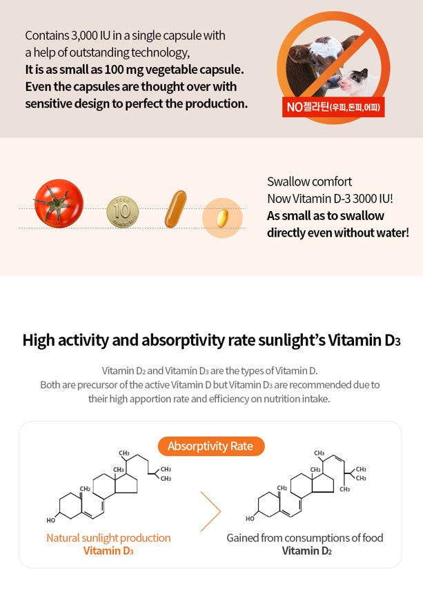 NOW FOODS Vitamin D-3 (3,000iu)  90 Capsules for Immune and Bone Health Support - Bloom Concept